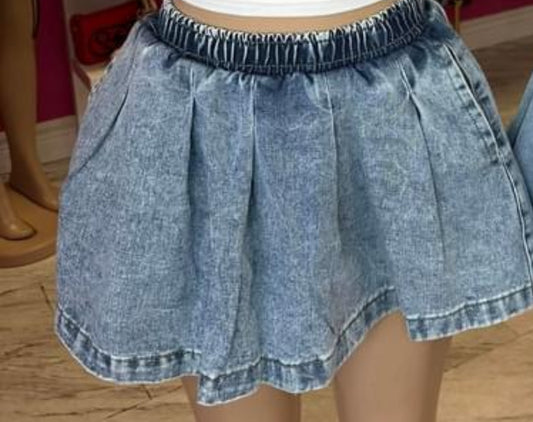 DENIM SKIRT WITH POCKETS